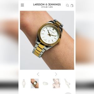 NWT Larsson & Jennings Jade Mixed Gold White 36mm Watch